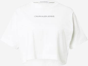 Tricou de la Calvin Klein Jeans pe alb: față