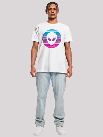 T-Shirt 'Alien Kopf' F4NT4STIC en blanc