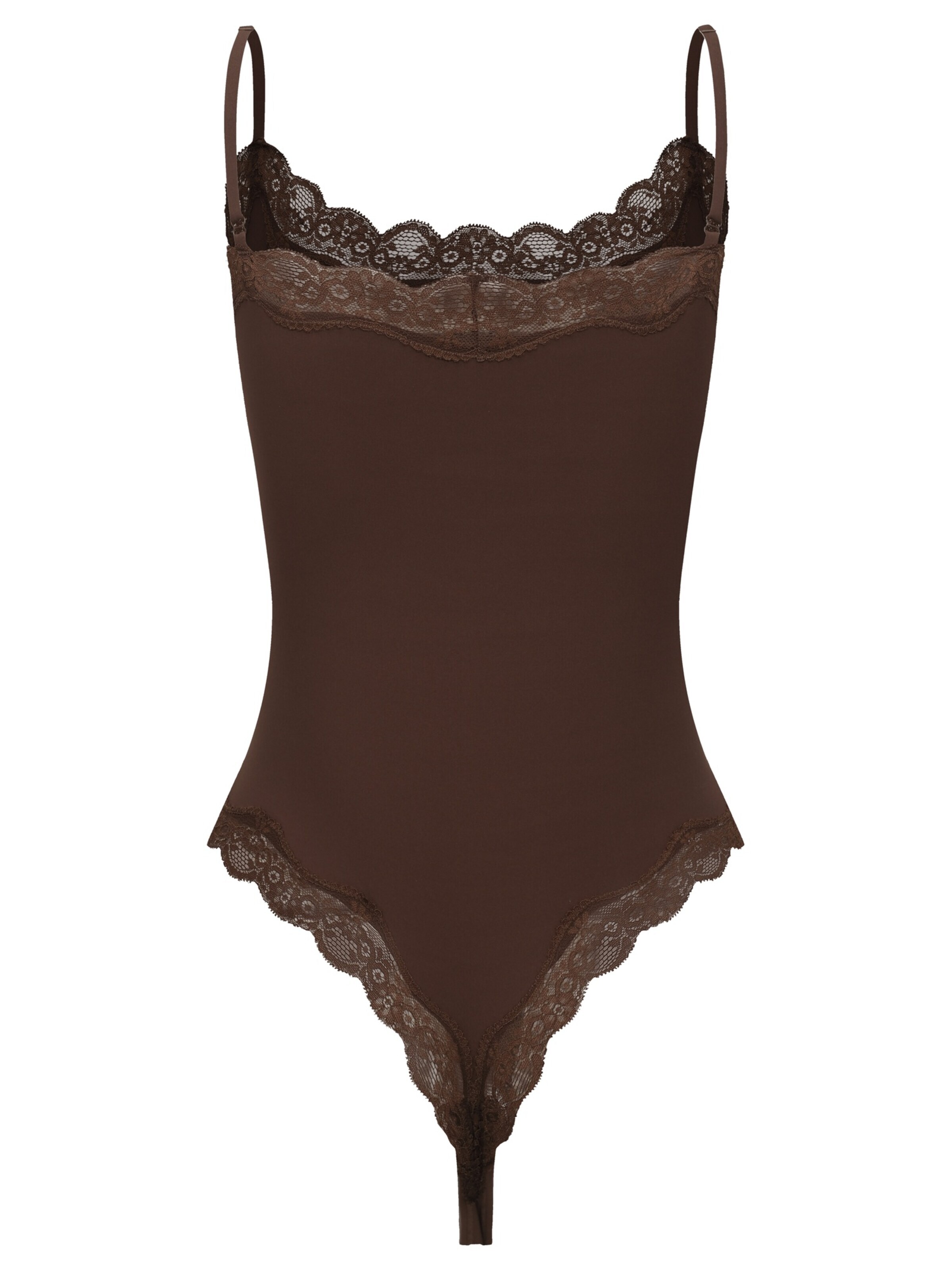 cfab (formerly creamy fabrics) Bodysuit 'Bodysuit String mit Lace' in Brown