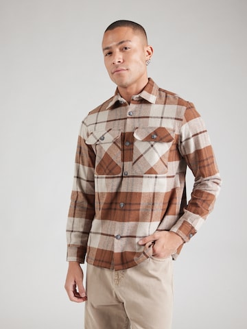 JACK & JONES Comfort fit Button Up Shirt 'JPRRAYMOND' in Grey: front