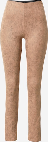 Colourful Rebel Skinny Leggings 'Ziva' in Brown: front