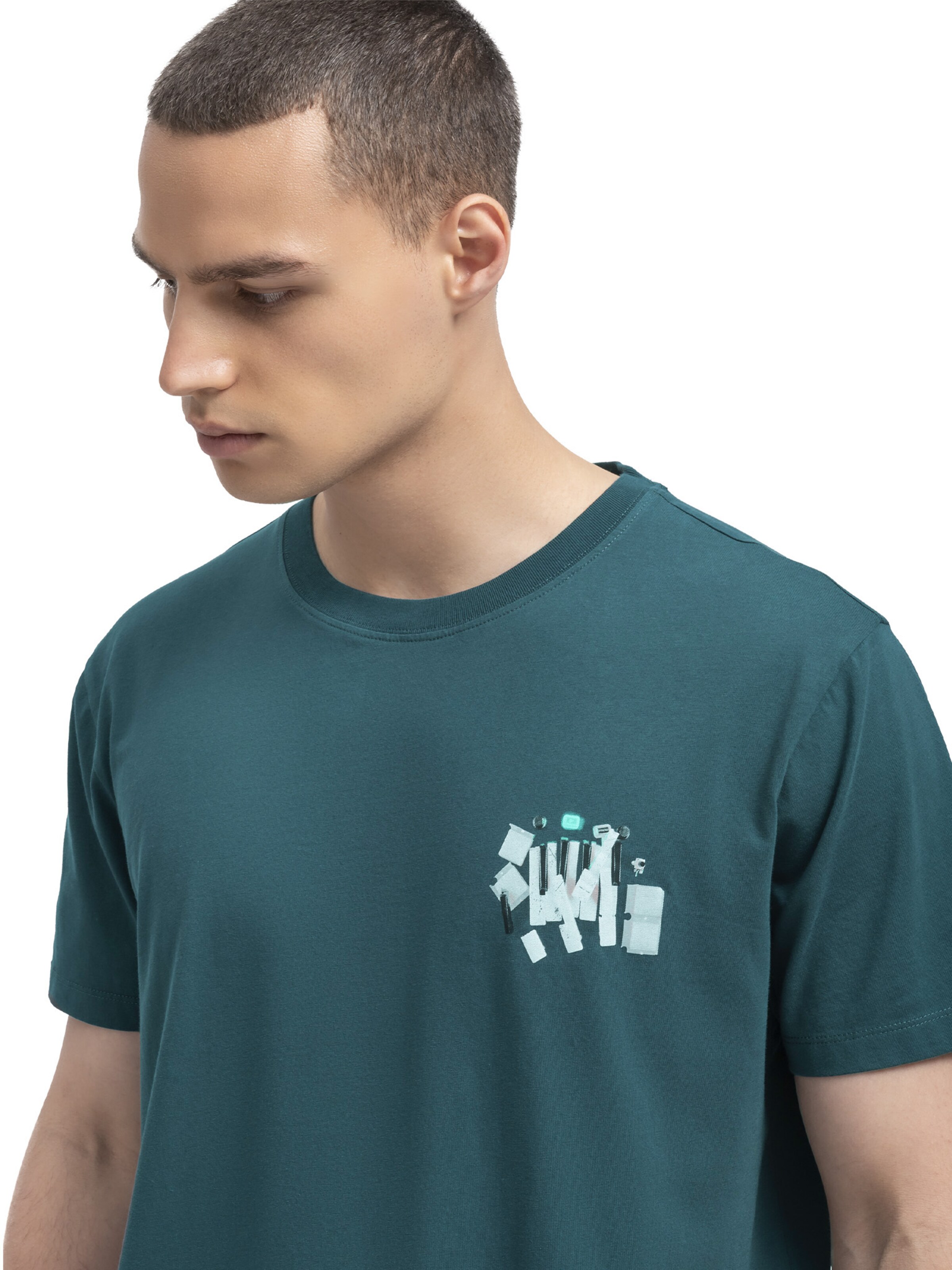 T-Shirt 'Fast Fingers' Kaft en bleu