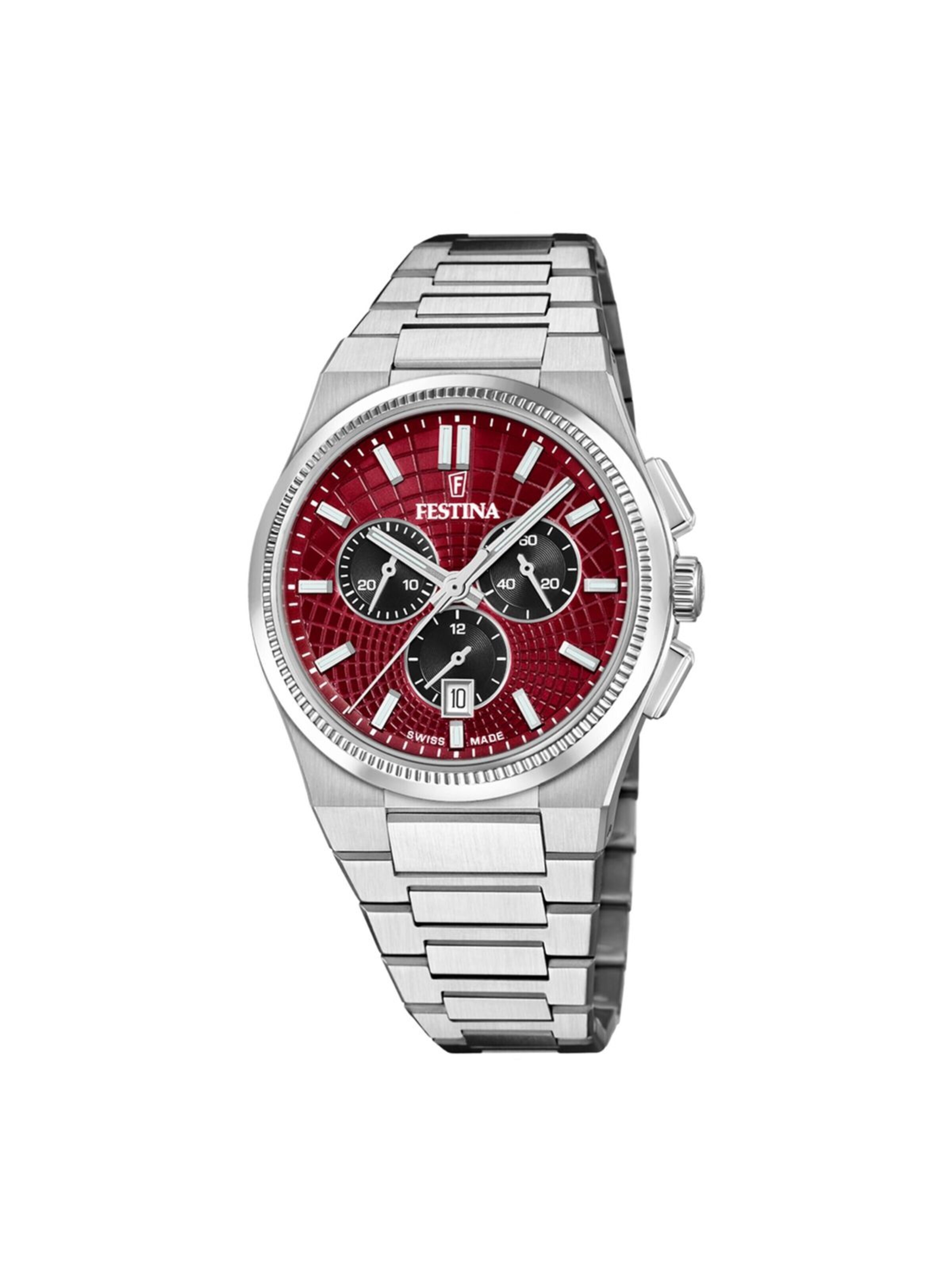 Montre à affichage analogique 'Chronograph Rivé Swiss Made' FESTINA en rouge : devant