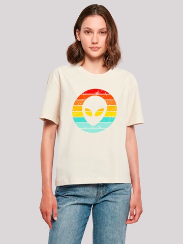 T-shirt 'Alien Retro Sonnenuntergang' F4NT4STIC en beige : devant