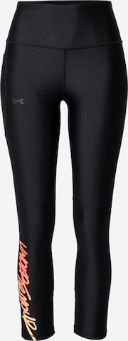 UNDER ARMOUR Skinny Workout Pants in Black: front