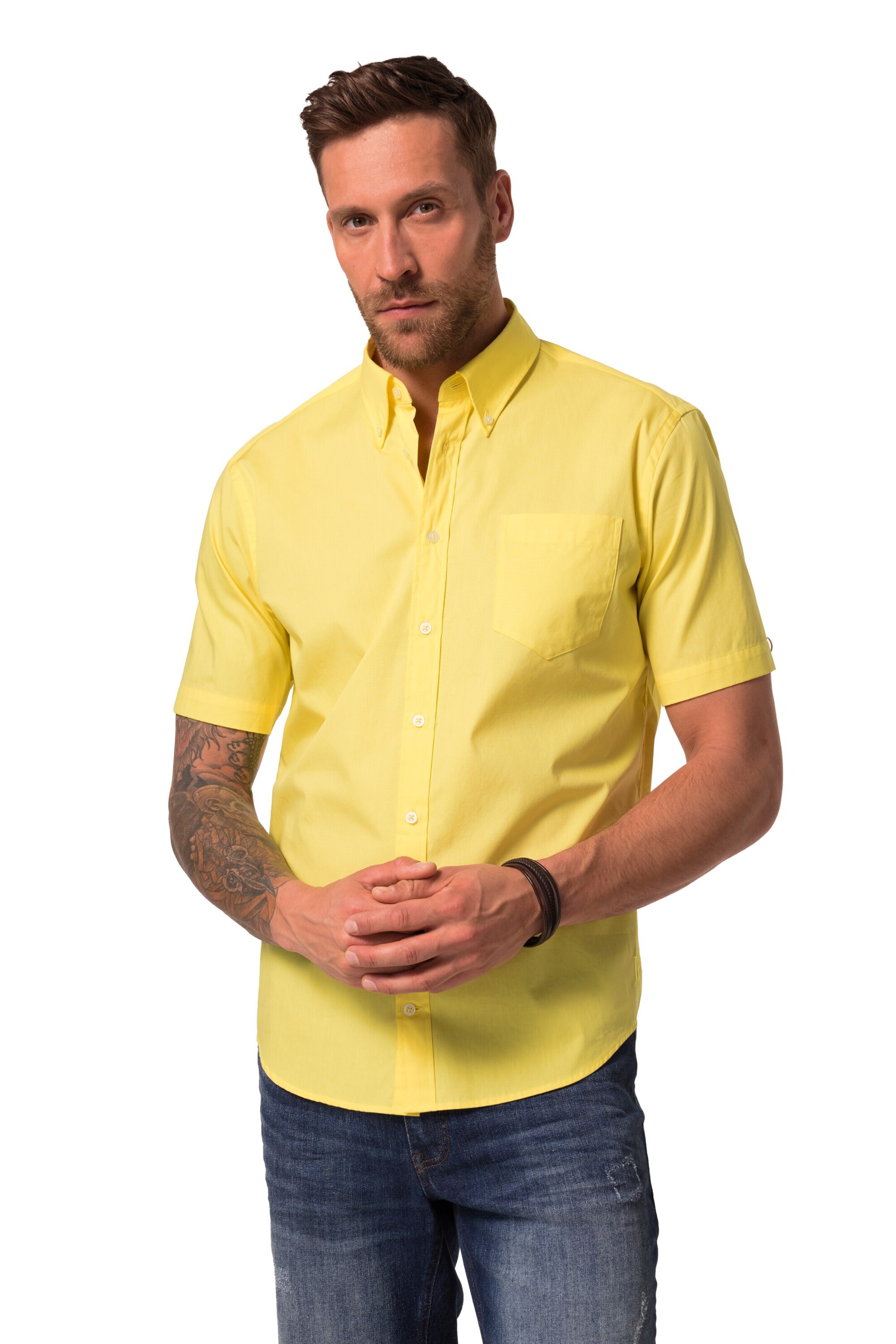 JP1880 Regular fit Button Up Shirt in Yellow: front