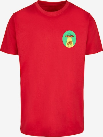 T-Shirt 'Ufo Pizza' Mister Tee en rouge : devant