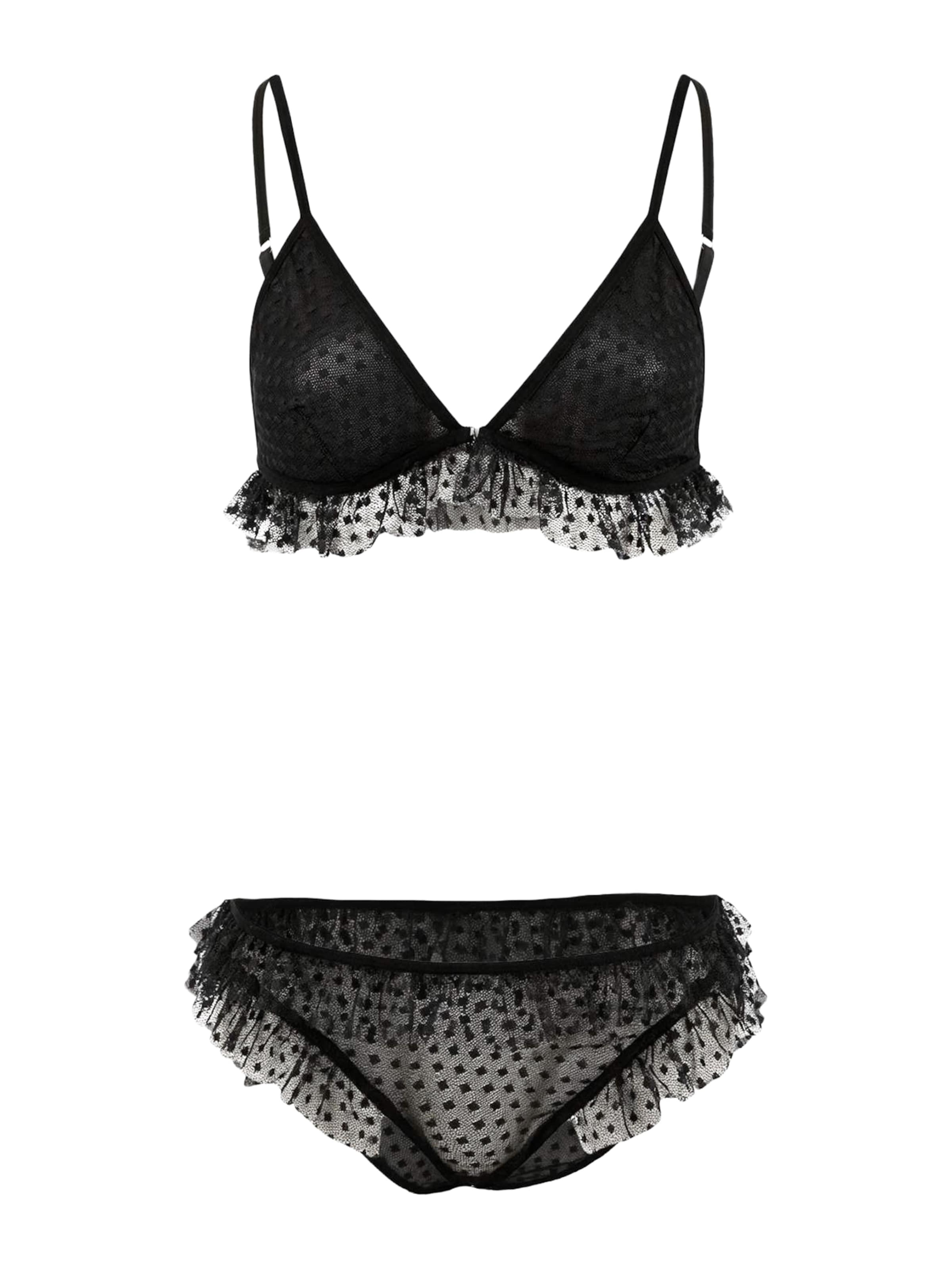 Trendyol Triangel Wäsche-Set in Schwarz: Vorderseite