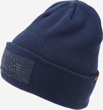 ALPHA INDUSTRIES Шапка в Синий: спереди