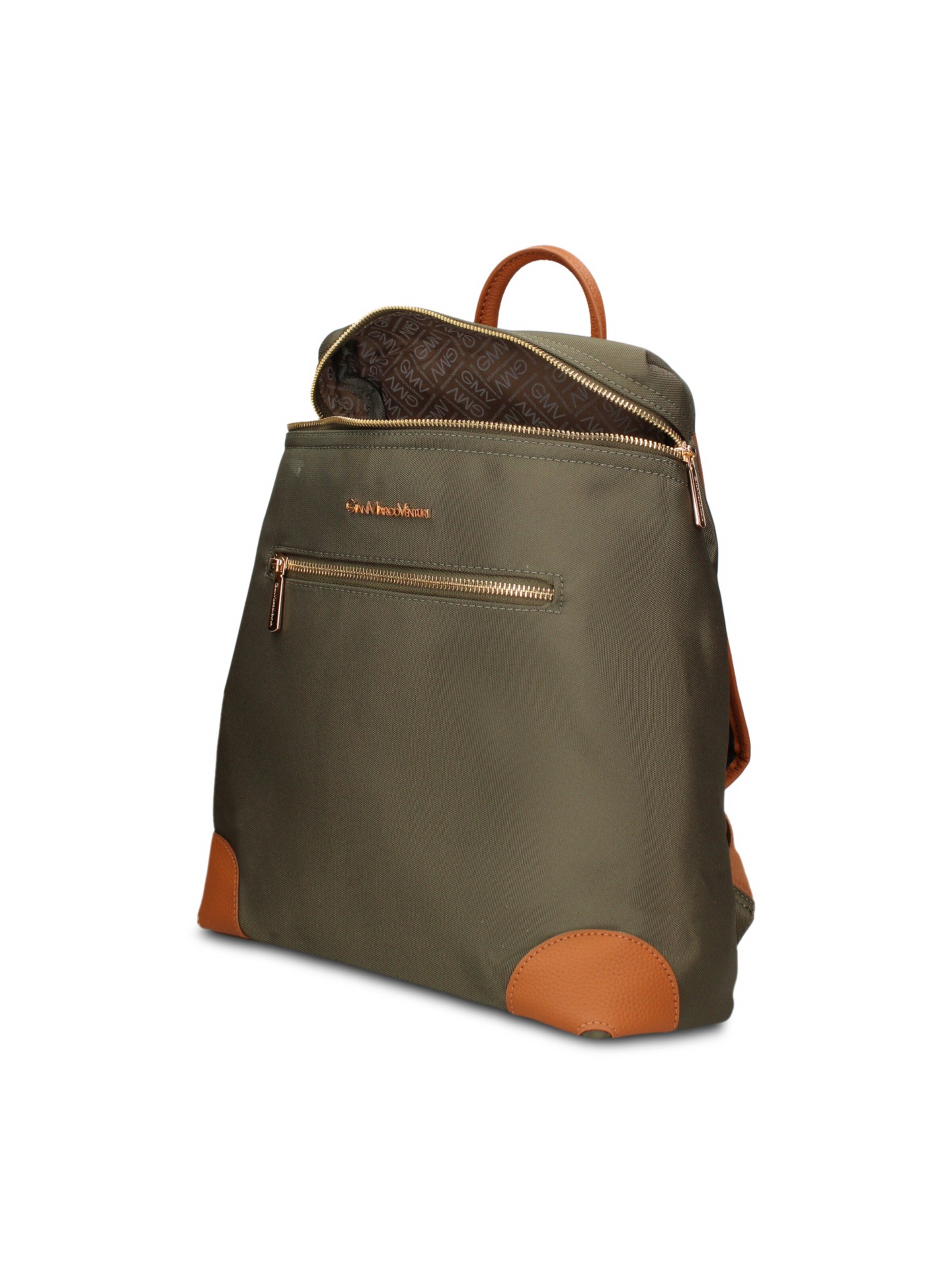 Zaino 'Zaino Vegan Leather Gianmarco Venturi - e con Zip' di GianMarco Venturi in verde