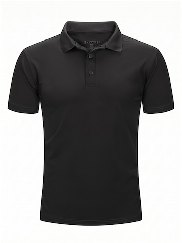 33,000ft Shirt '33,000ft Men's Polo Shirt Short' in Black: front