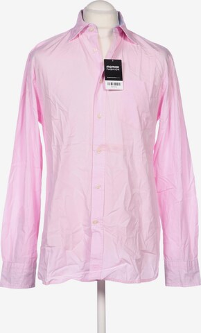 Hackett London Button Up Shirt in M in Pink: front