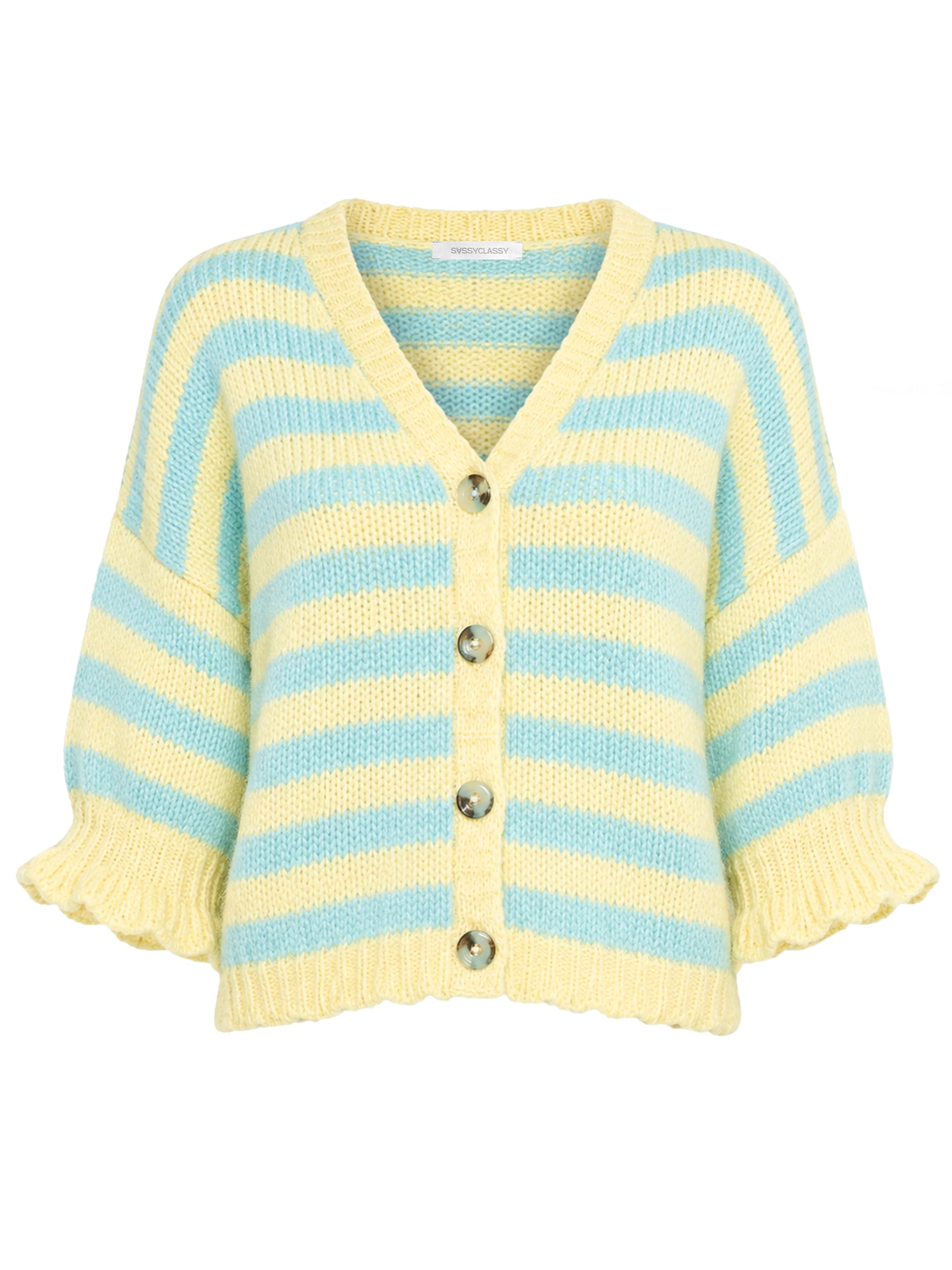 SASSYCLASSY Knit cardigan in Yellow: front