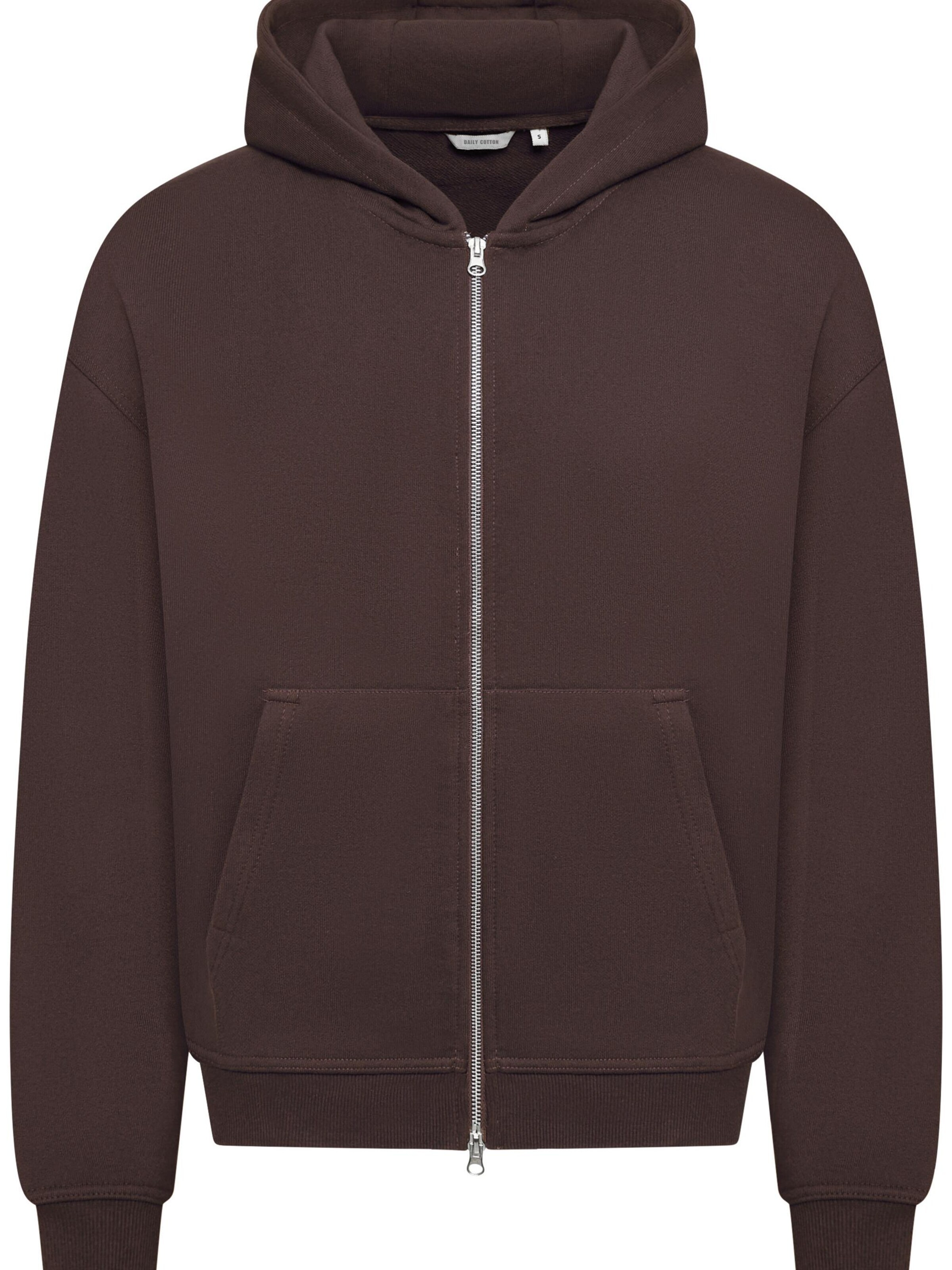 Daily Cotton Sweatjacke 'DCBEND'‌‌‌‌‌‌‌‌‌ in Braun: Vorderseite