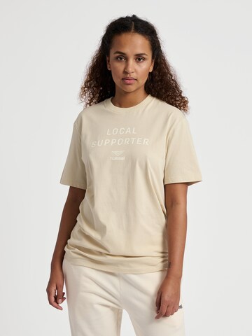 Hummel Shirt 'HIVE' in Beige: voorkant