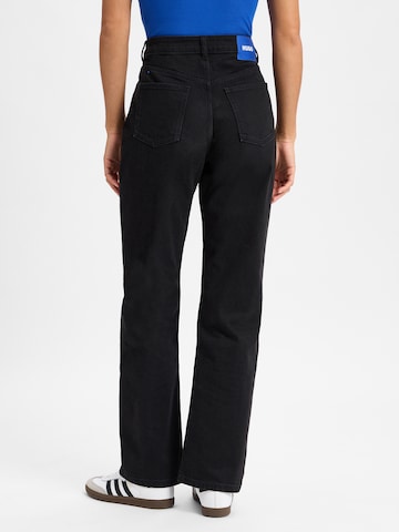 HUGO Wide leg Broek ' Elyah ' in Zwart
