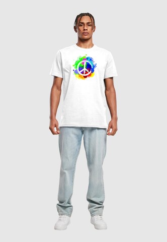 Merchcode T-Shirt 'Peace' in Weiß