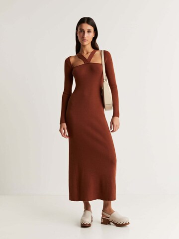 Scalpers Knitted dress in Brown: front