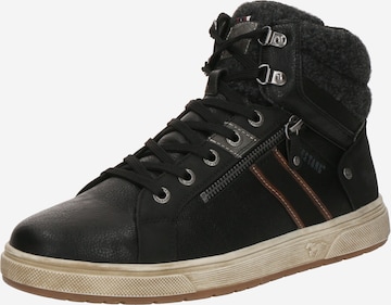 MUSTANG Korkeavartiset tennarit värissä musta: etupuoli