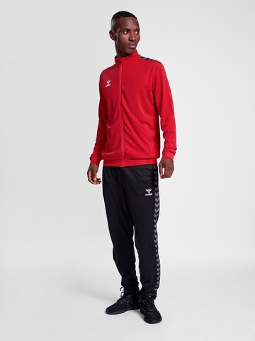 Hummel Athletic Zip-Up Hoodie 'Authentic' in Red