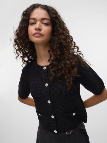 VERO MODA Gebreid vest 'VMHarper' in Zwart