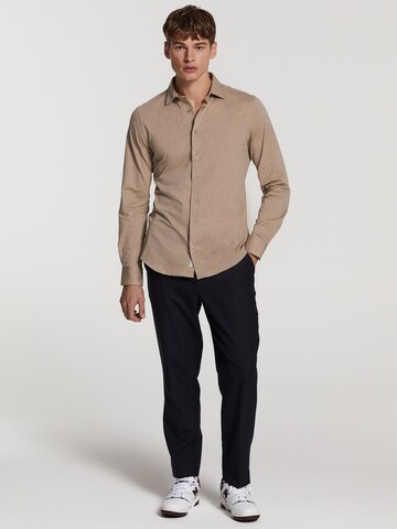 Slim fit Camicia 'Pablo' di Shiwi in beige