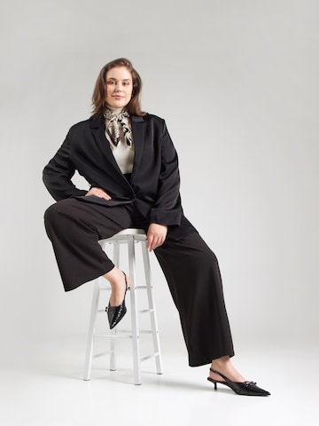 Z-One Wide leg Pleat-Front Pants 'Ar44iane' in Black