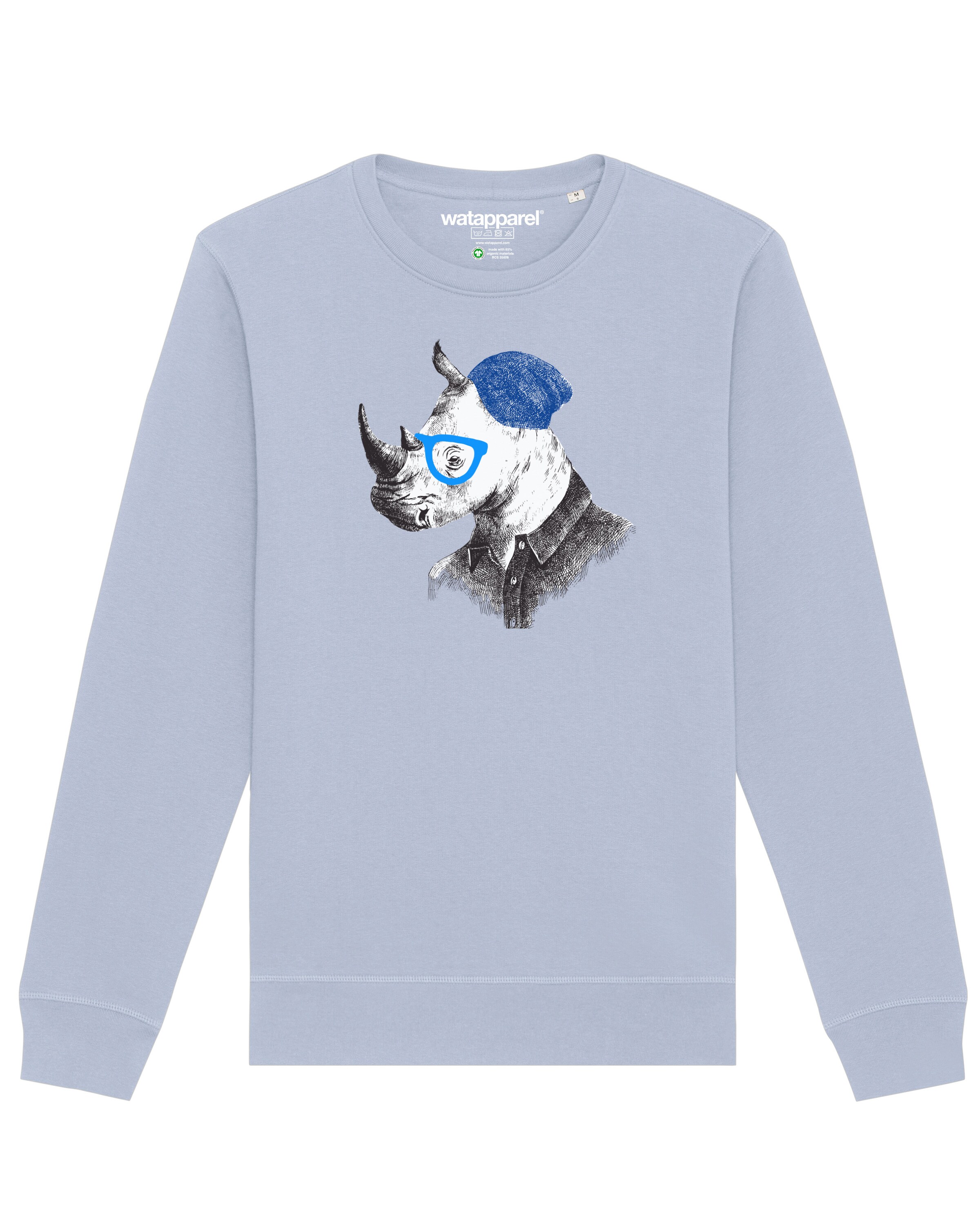 Sweat-shirt 'Nashorn' Watapparel en bleu : devant
