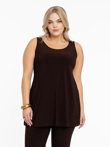 Yoek Top 'Dolce' in Brown: front