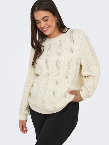 ONLY Carmakoma Pullover 'CARRubina' i hvid: forside