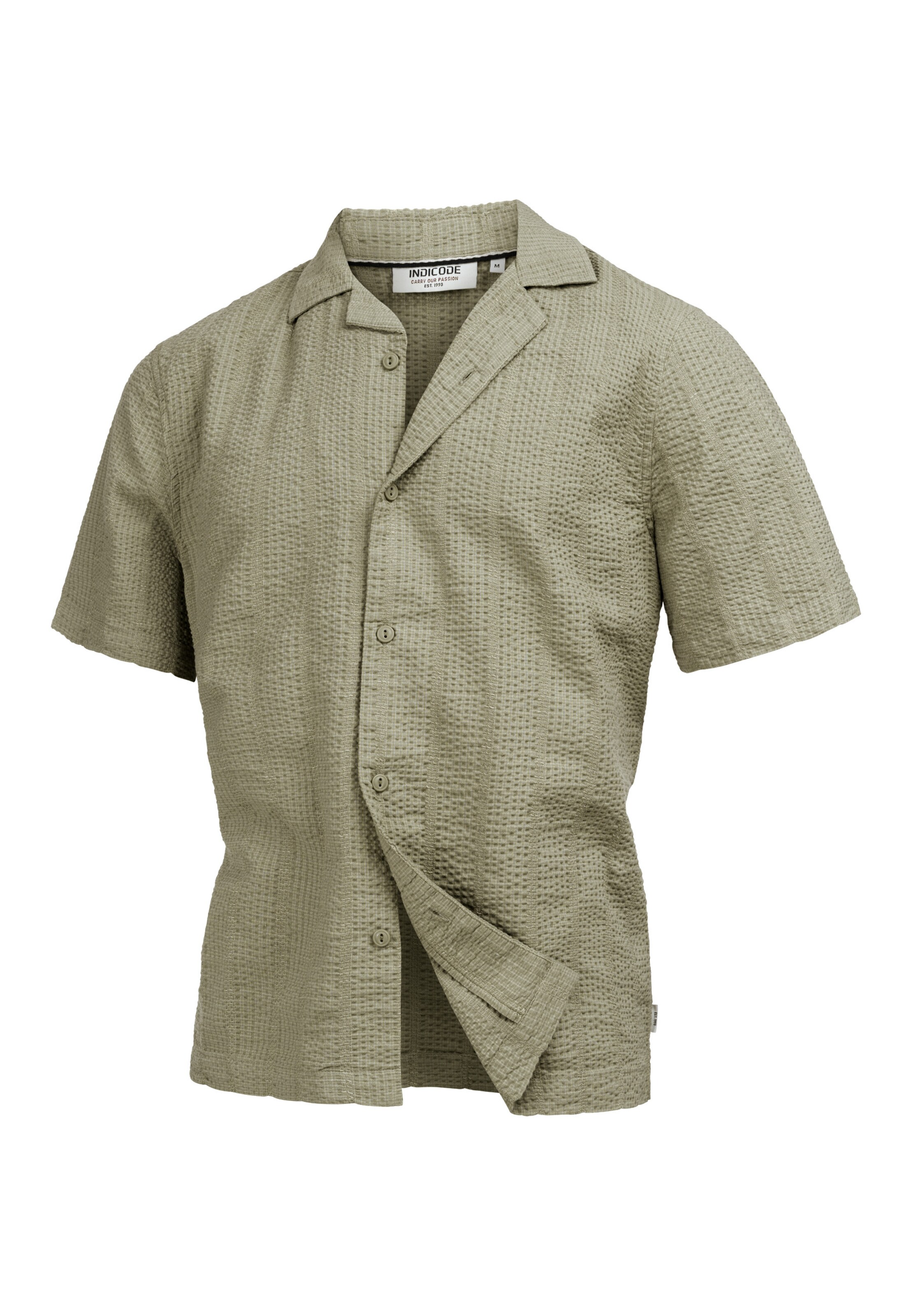 INDICODE JEANS Regular Fit Hemd 'Wallz' in Grün: Vorderseite