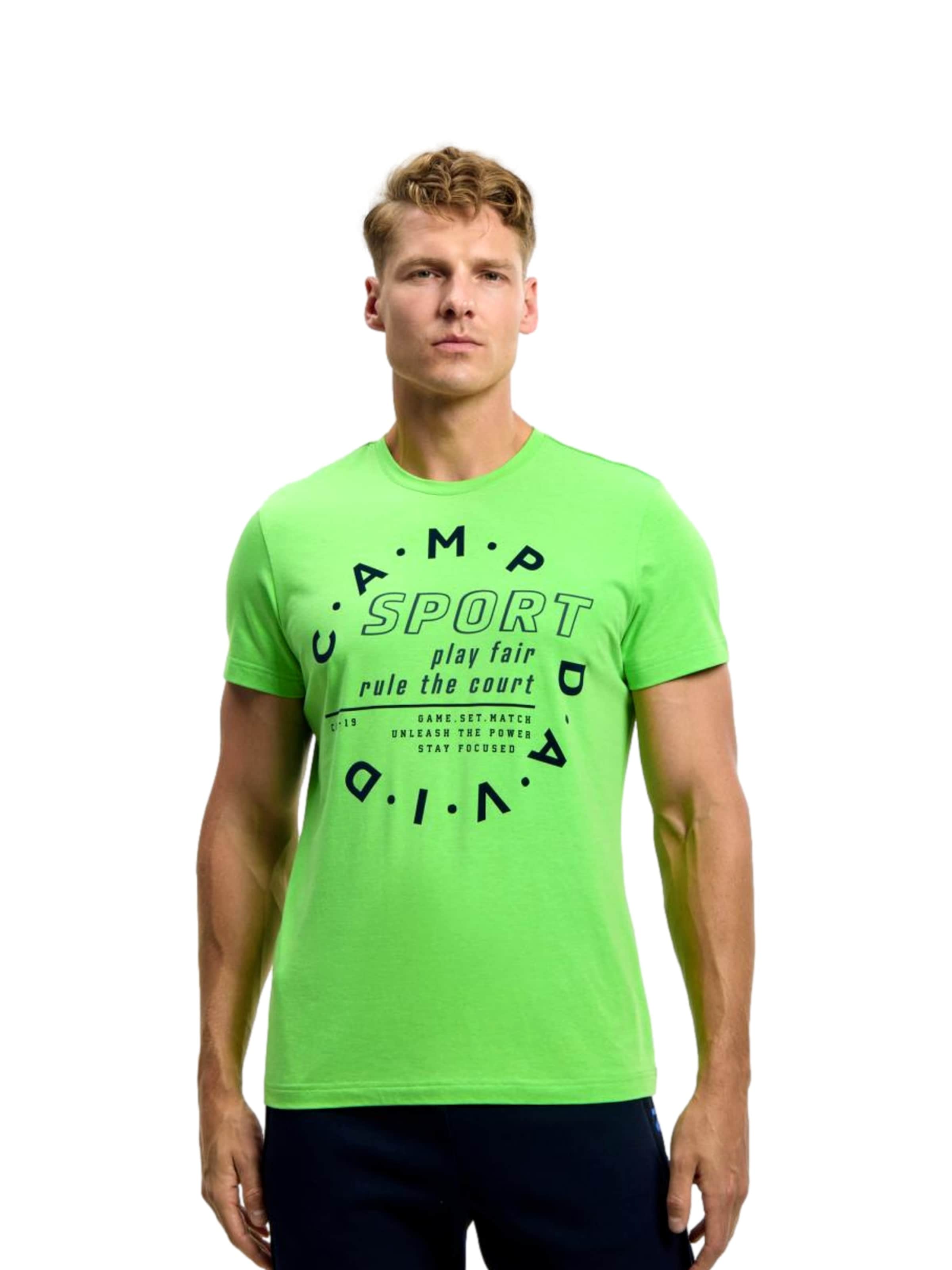 CAMP DAVID Shirt 'Game.Set.Match' in Green: front