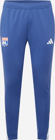 ADIDAS PERFORMANCE Tapered Workout Pants 'Olympique Lyonnais Tiro 23 Training Bottoms' in Blue: front