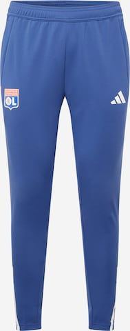 ADIDAS PERFORMANCE - Tapered Calças de desporto 'Olympique Lyonnais Tiro 23 Training Bottoms' em azul: frente