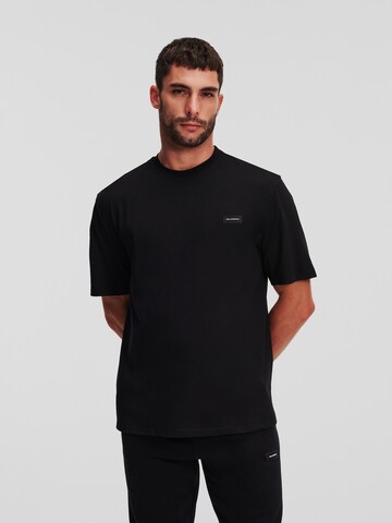 Karl Lagerfeld - Camiseta térmica en negro: frente