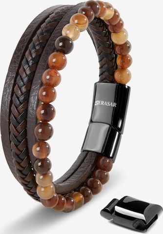 SERASAR Bracelet 'Stone' in Brown: front