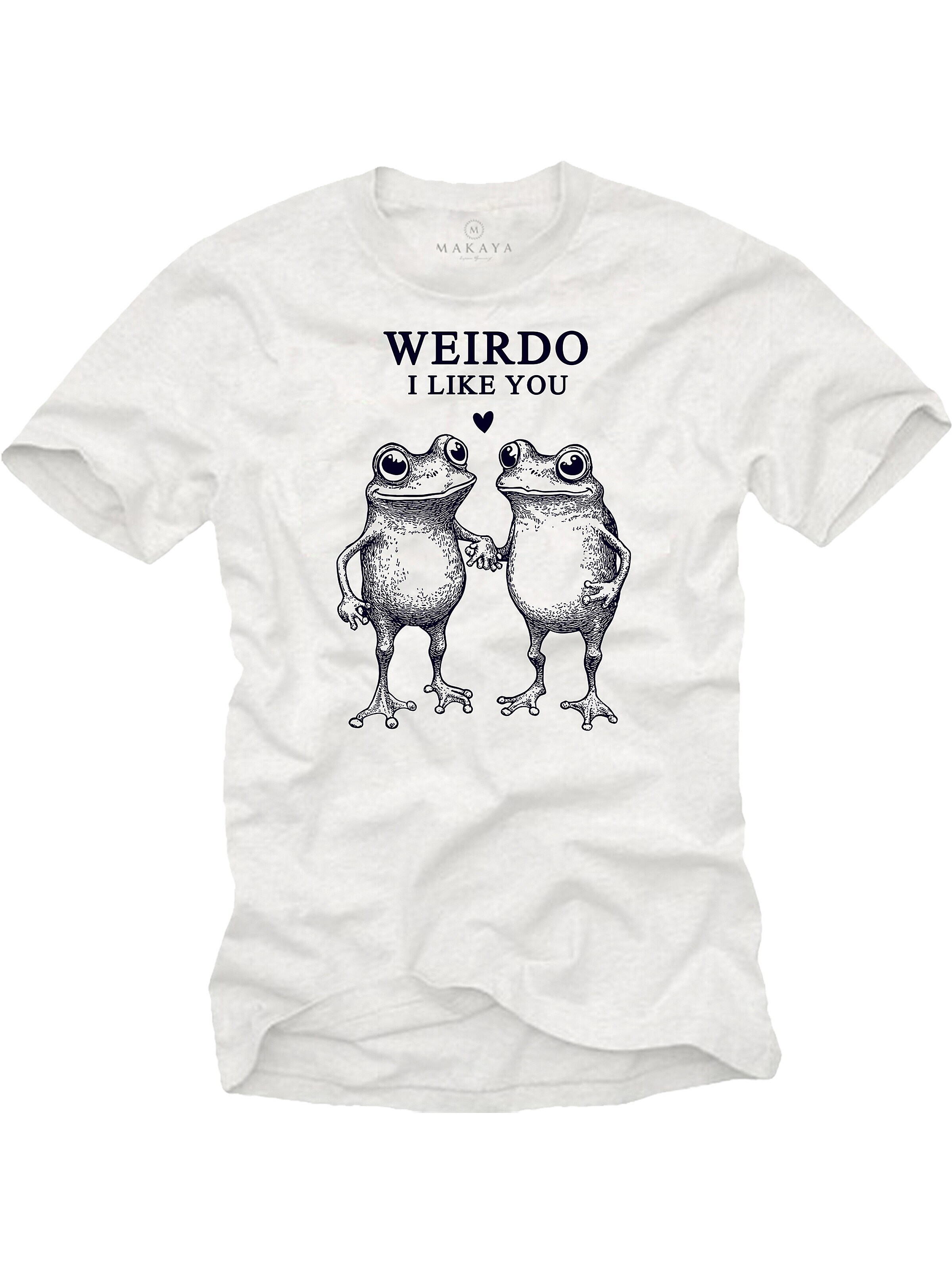 MAKAYA Shirt 'Weirdo Frosch' in White: front