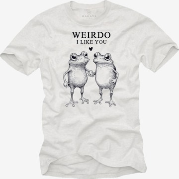 MAKAYA Shirt 'Weirdo Frosch' in White: front