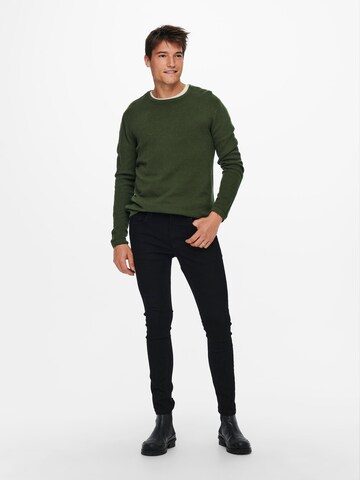 Only & Sons Regular Fit Pullover 'Panter' i grøn