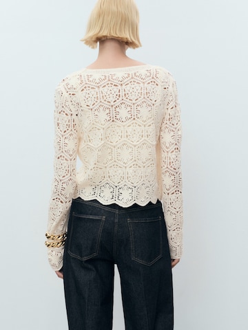 MANGO Knit cardigan 'GARDEN' in Beige
