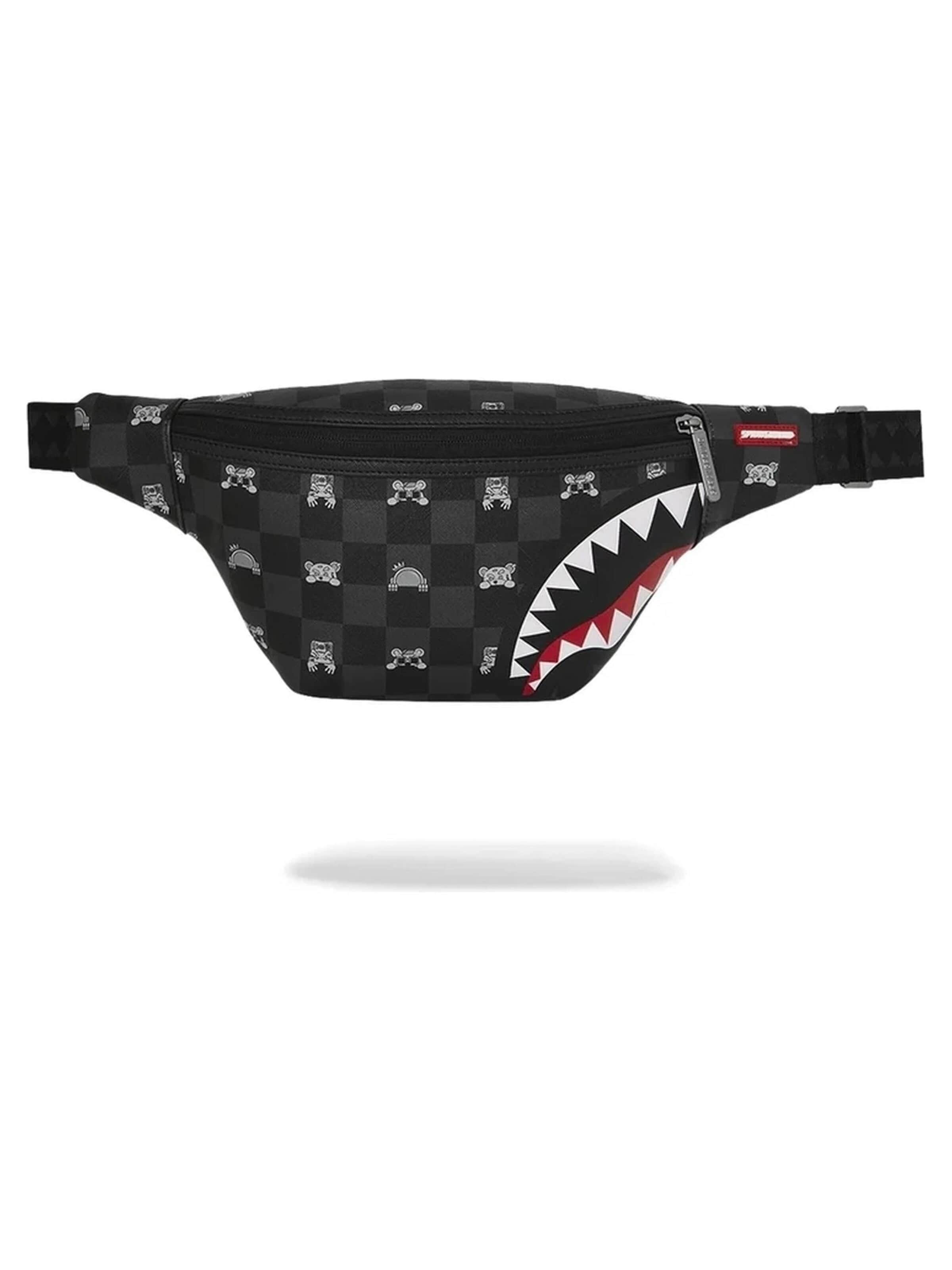 Sprayground Gürteltasche 'Ri=D1onera sprayground negra gray peeking character check savvy crossb=
ody'‌‌ in Schwarz: Vorderseite