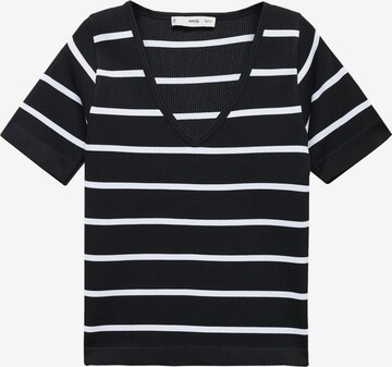 Tricou 'JENNY' de la MANGO pe negru: față