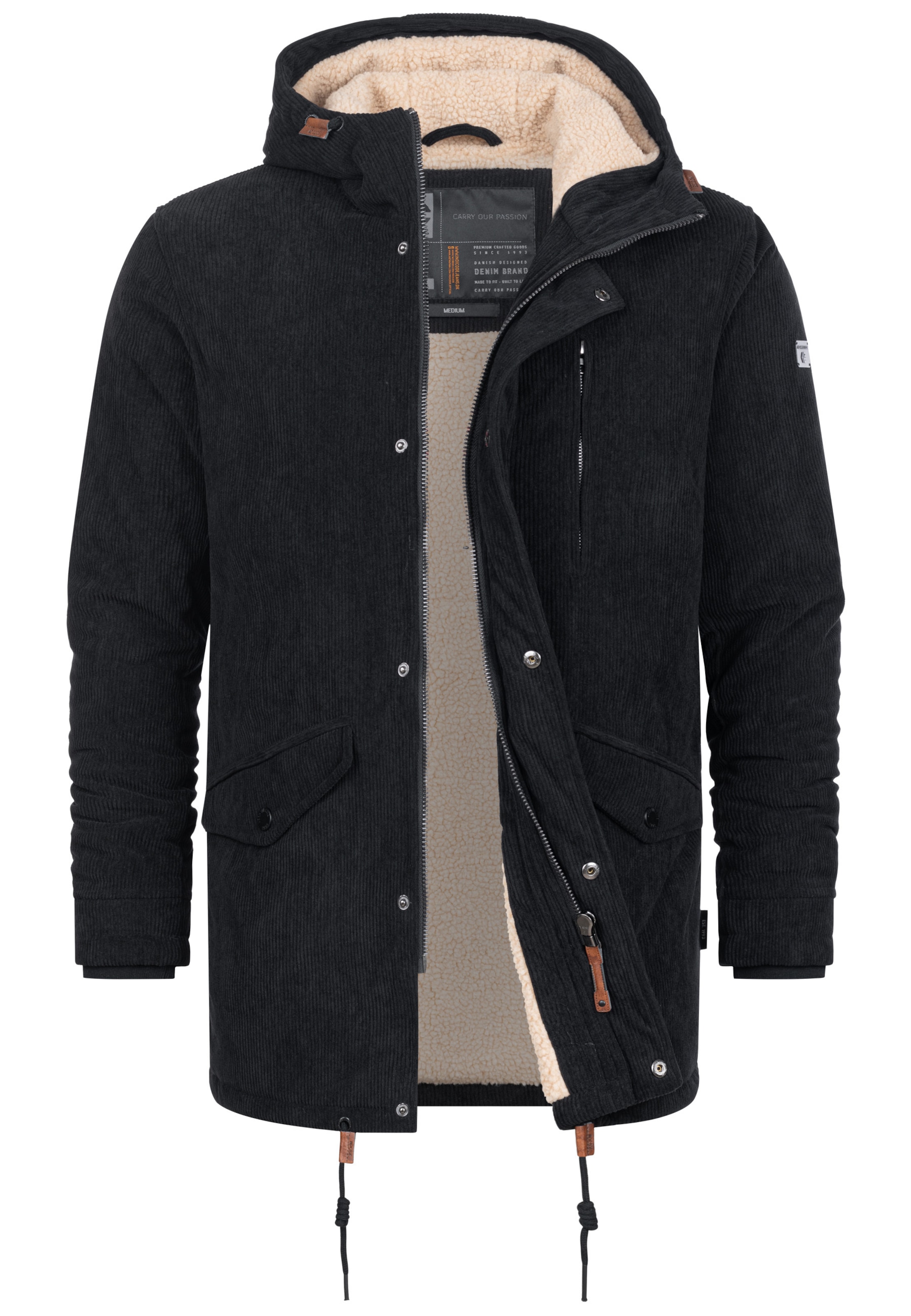INDICODE JEANS Winterjacke 'INLedley' in Schwarz: Vorderseite