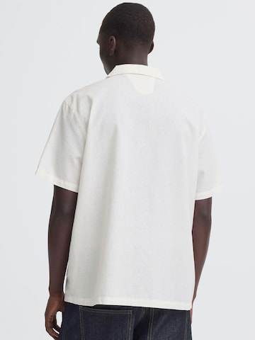 BLEND Comfort fit Button Up Shirt ' BHAban Cuba Linen Mix ' in White