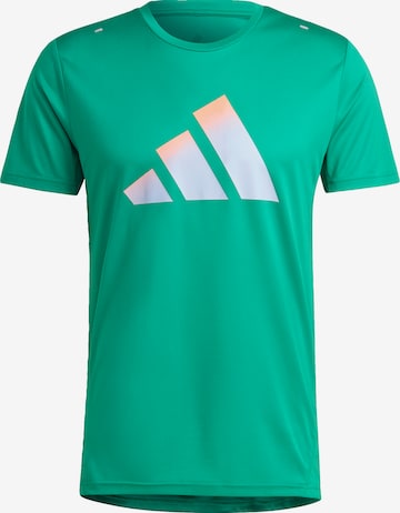 ADIDAS PERFORMANCE Performance Shirt 'Run Icons' in Green: front