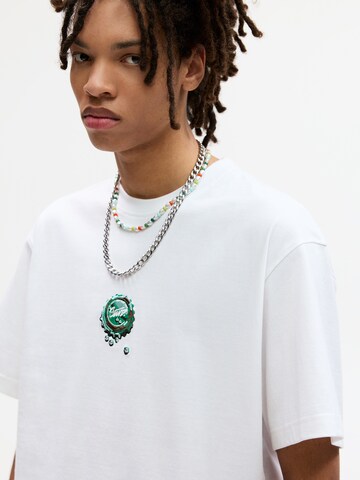 T-Shirt 'STWD' Pull&Bear en blanc