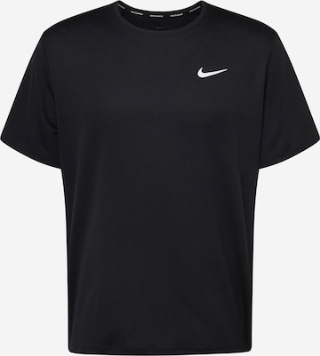 T-Shirt fonctionnel 'Miler' NIKE en noir : devant