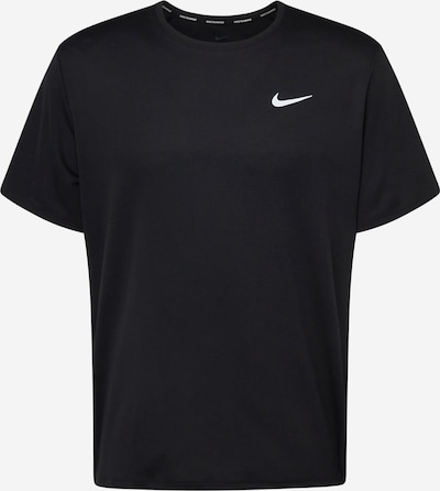 NIKE Functioneel shirt 'Miler' in de kleur Zwart / Wit, Productweergave