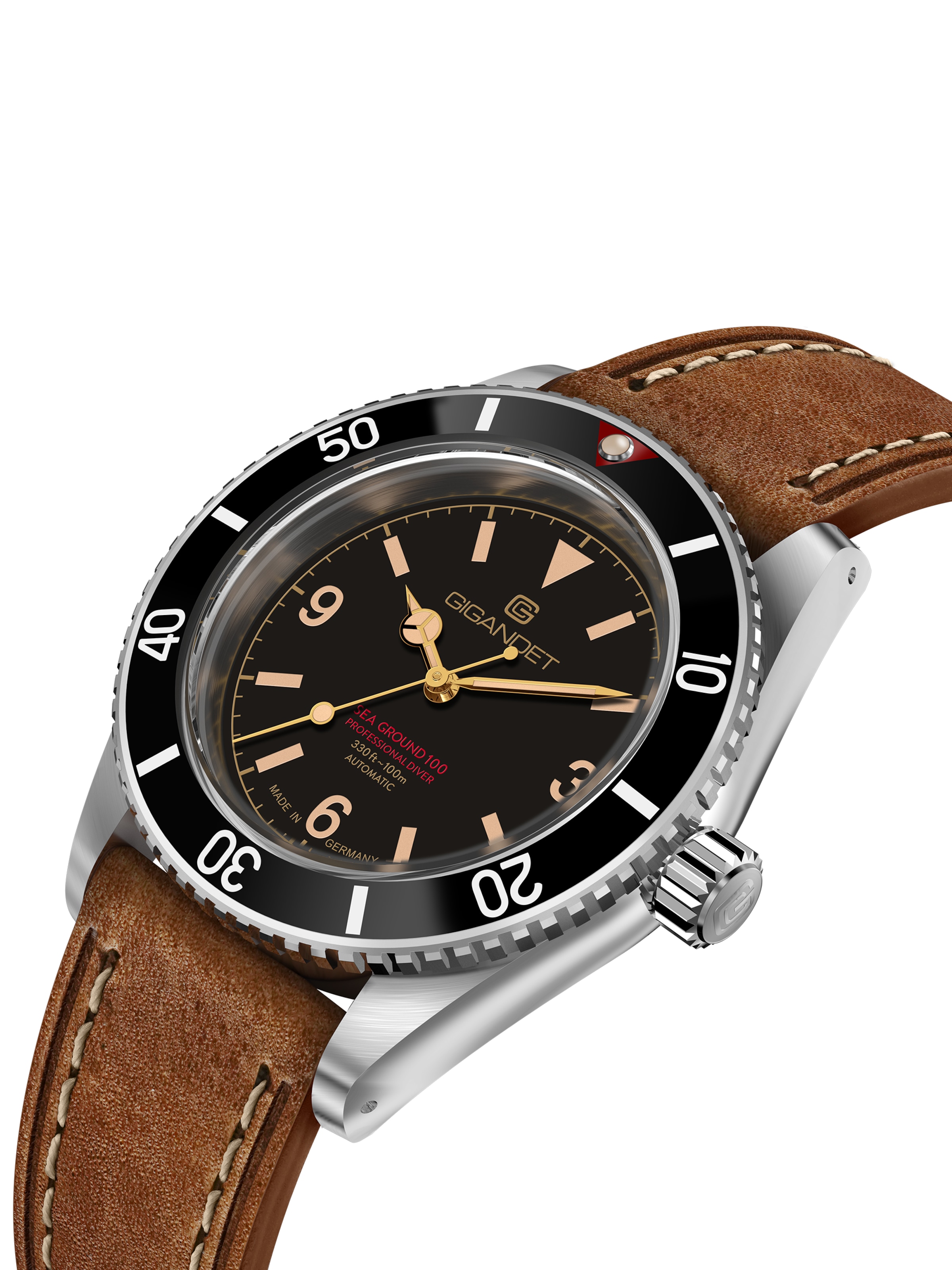 Gigandet Analoguhr 'SEA GROUND 100'‌‌‌‌‌‌‌‌‌‌ in Schwarz