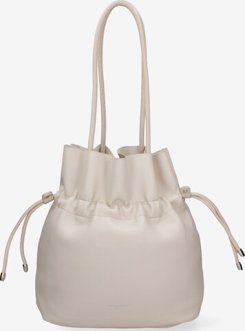 Borsa a spalla 'Borsa a Spalla Donna David Jones PVC con Zip e Manici Resina' di David Jones in beige: frontale
